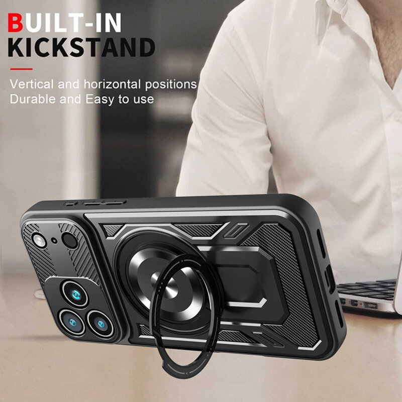 Husa iPhone 17 Pro Techsuit RuggedCam, albastru