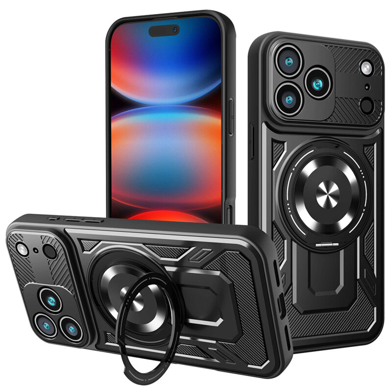 Husa iPhone 17 Pro Max Techsuit RuggedCam, negru