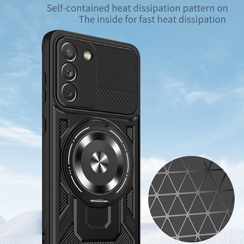 Husa Samsung Galaxy S21 FE 5G Techsuit RuggedCam, albastru