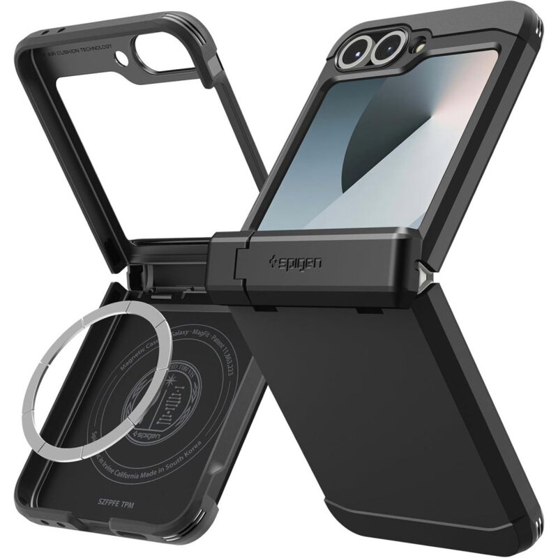 Husa Samsung Galaxy Z Flip6 Spigen Tough Armor Pro MagSafe, negru