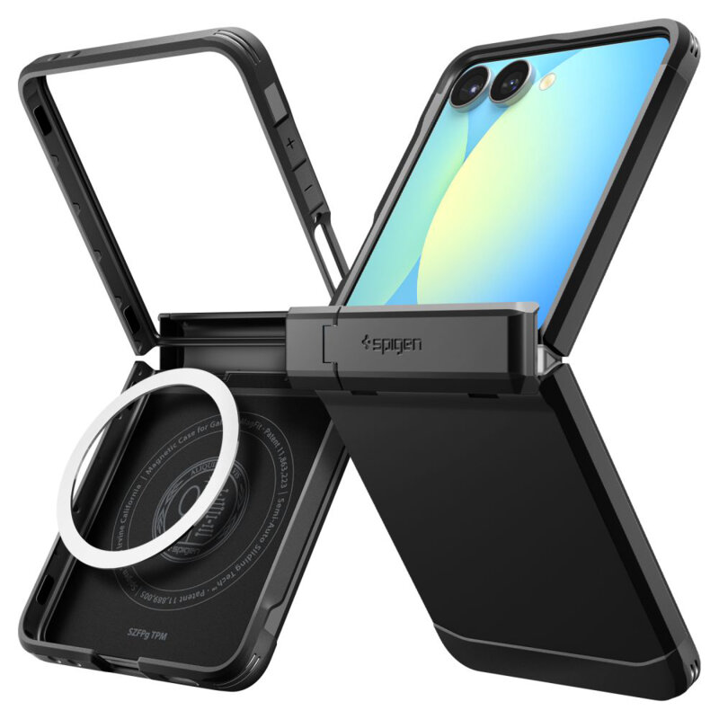 Husa Samsung Galaxy Z Flip7 Spigen Tough Armor Pro MagSafe, negru