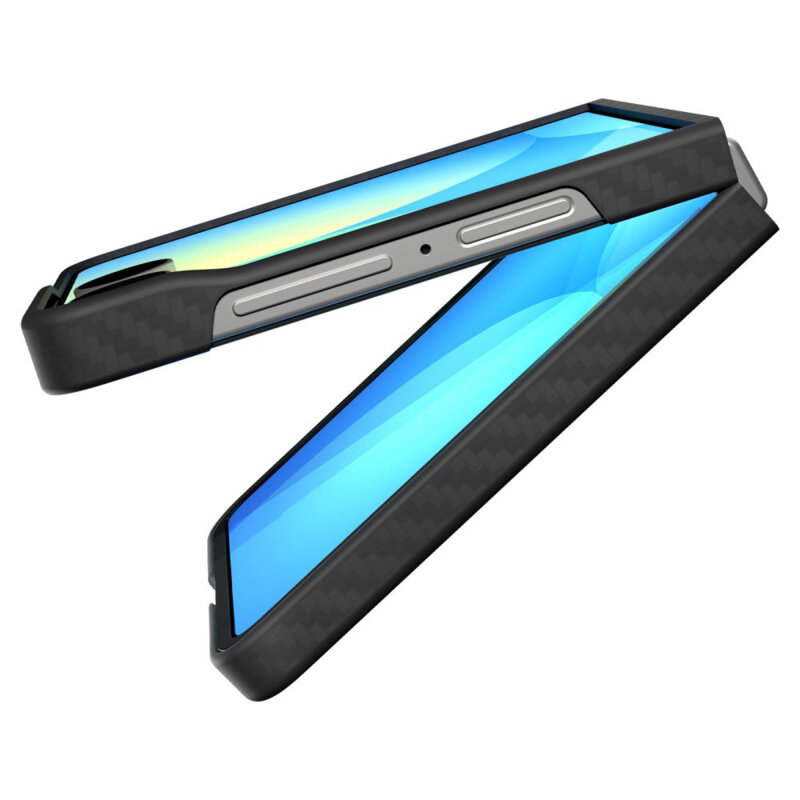 Husa Samsung Galaxy Z Flip7 Spigen Air Skin, negru aramid