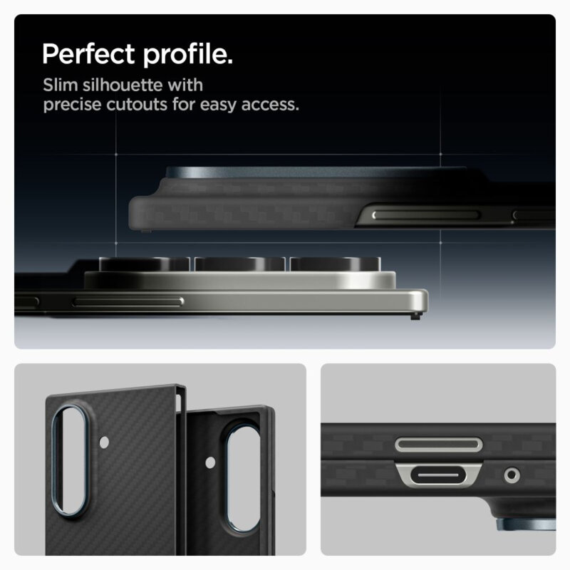 Husa Samsung Galaxy Z Fold7 Spigen Air Skin , negru aramid