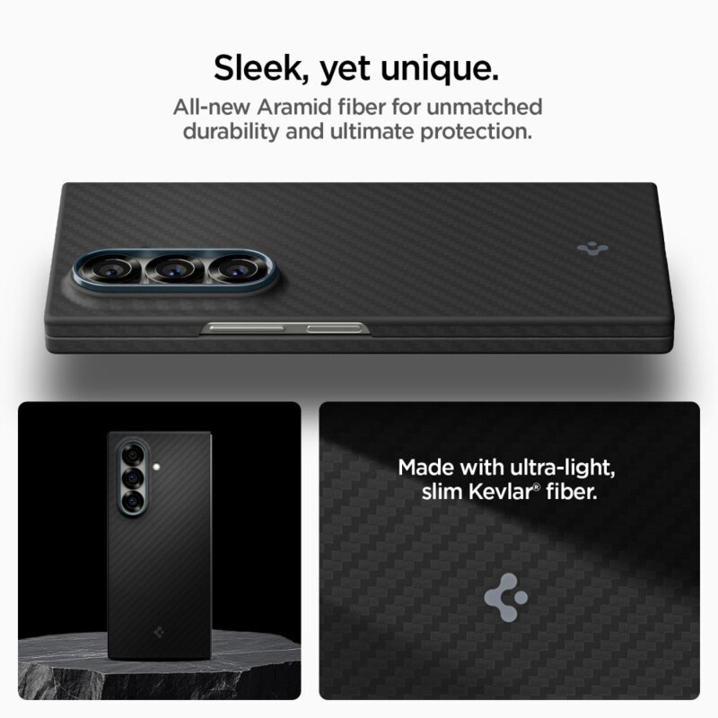 Husa Samsung Galaxy Z Fold7 Spigen Air Skin , negru aramid