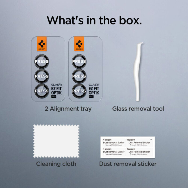 [Pachet 2x] Folie sticla camera Samsung Galaxy Z Fold7 Spigen Glas.tR Optik EZ Fit Pro HD, negru