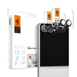 [Pachet 2x] Folie sticla camera Samsung Galaxy Z Flip7 Spigen Glas.tR Optik EZ Fit Pro HD, negru