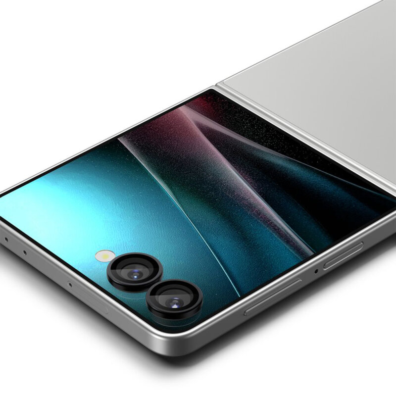 [Pachet 2x] Folie sticla camera Samsung Galaxy Z Flip7 Spigen Glas.tR Optik EZ Fit Pro HD, negru