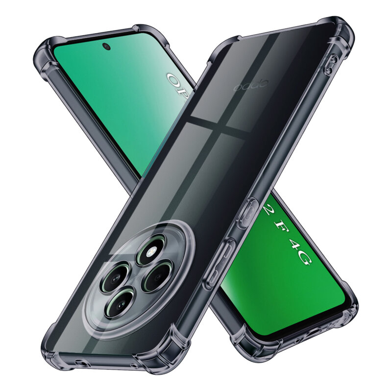 Husa Oppo Reno12 F 4G Techsuit Shockproof Clear Silicone, fumuriu