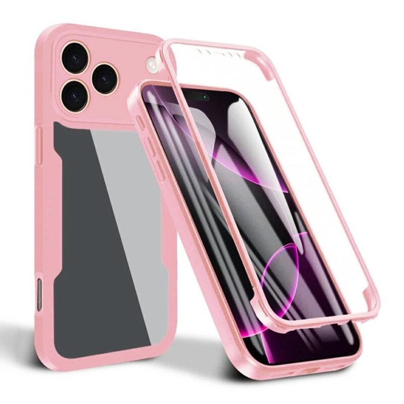 Husa 360° iPhone 17 Pro Max Techsuit ColorVerse, roz