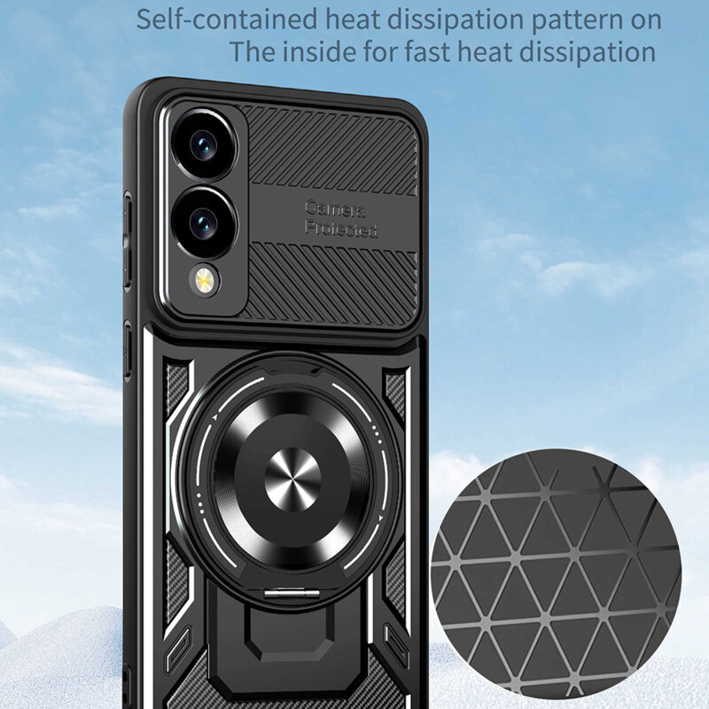 Husa Samsung Galaxy S25 Edge Techsuit RuggedCam, negru