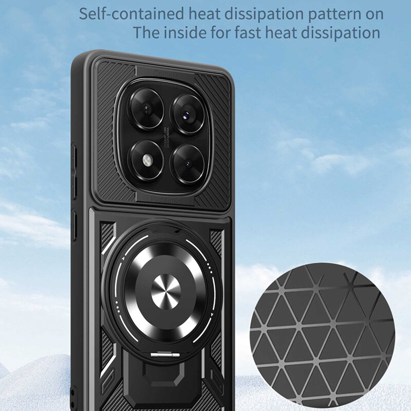 Husa Xiaomi Redmi Note 14 Pro+ 5G Techsuit RuggedCam, negru