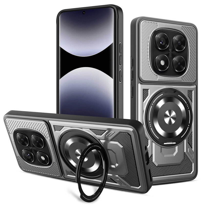 Husa Xiaomi Redmi Note 14 Pro 5G Techsuit RuggedCam, gri