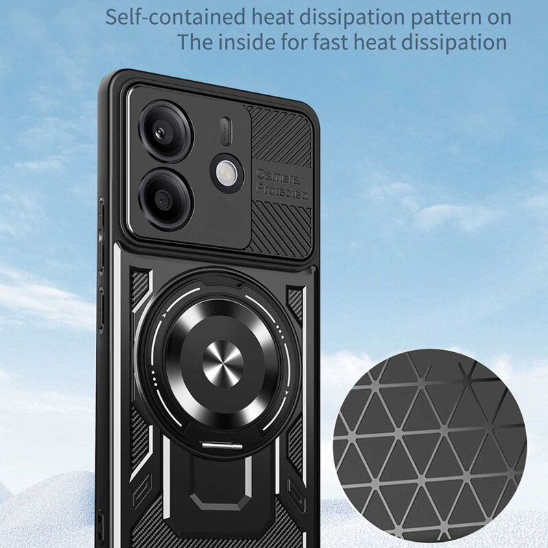 Husa Xiaomi Redmi Note 14 4G (Regional) Techsuit RuggedCam, negru