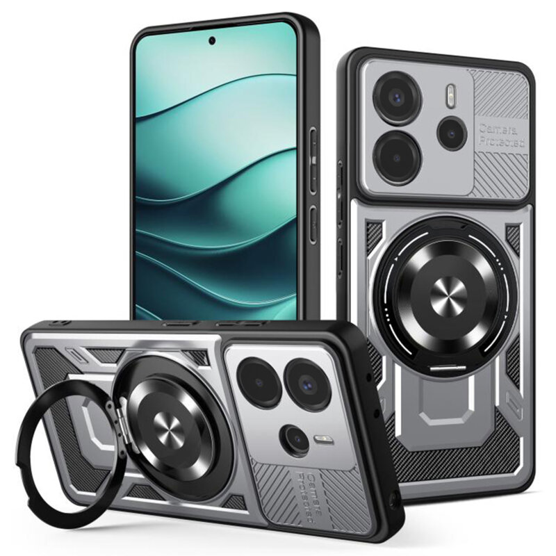 Husa Xiaomi Redmi Note 14 5G Techsuit RuggedCam, gri