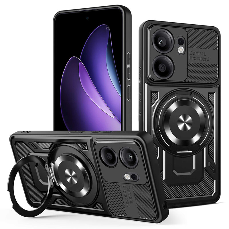 Husa Oppo Reno13 F 4G Techsuit RuggedCam, negru