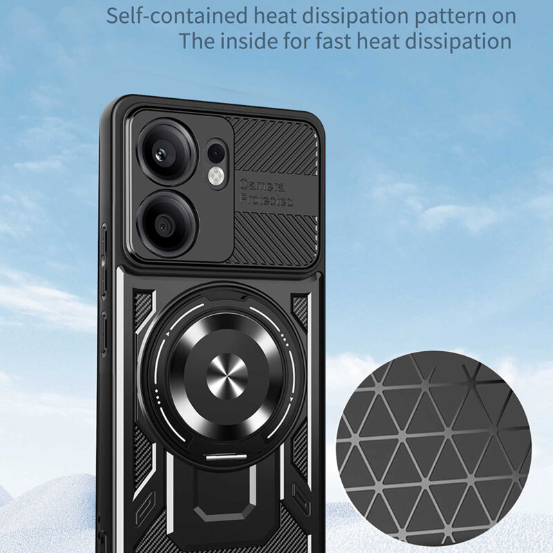 Husa Oppo Reno13 F 5G Techsuit RuggedCam, negru
