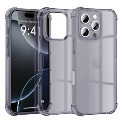 Husa iPhone 16 Pro Techsuit Shockproof Clear Silicone, fumuriu