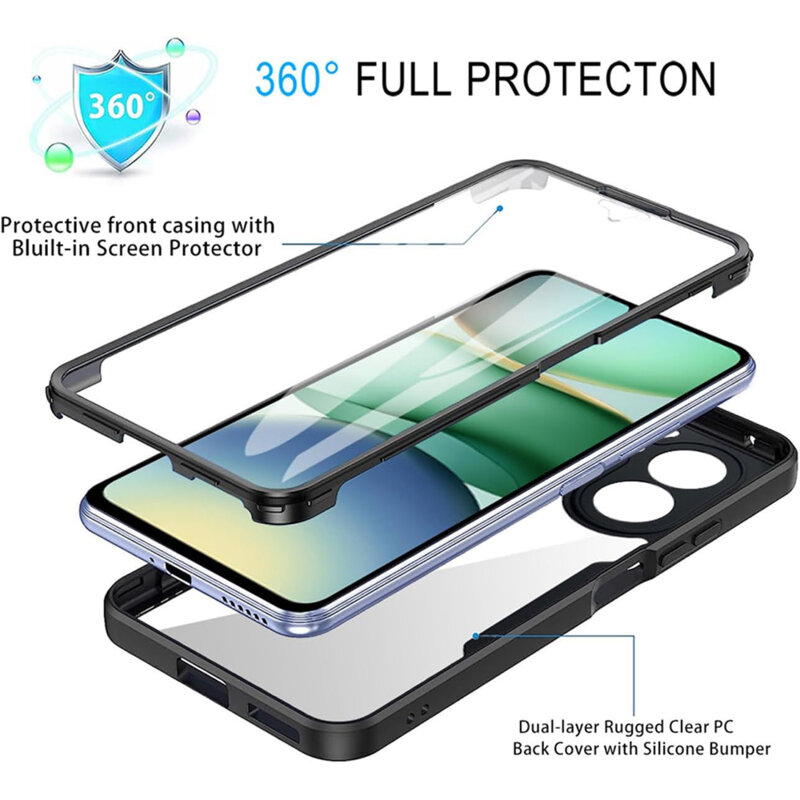 Husa 360° Xiaomi Redmi A5 4G (Regional) Techsuit ColorVerse, negru