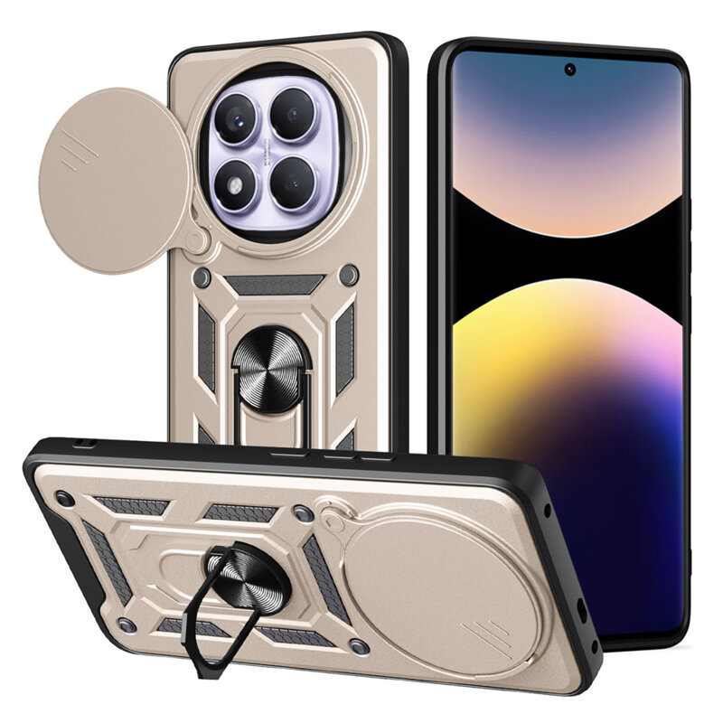 Husa Xiaomi Redmi Note 14 Pro 4G protectie camera Techsuit CamShield Series, auriu
