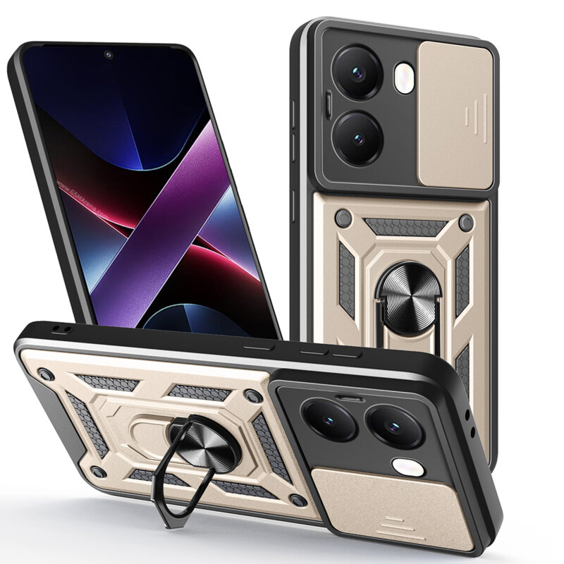Husa Xiaomi Poco X7 Pro protectie camera Techsuit CamShield Series, auriu