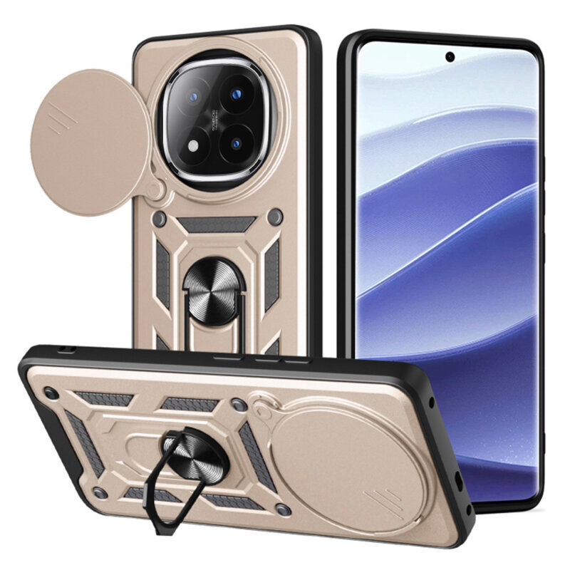 Husa Xiaomi Redmi Note 14 Pro+ 5G protectie camera Techsuit CamShield Series, auriu