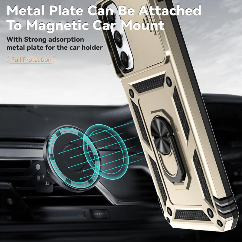 Husa Samsung Galaxy A56 5G protectie camera Techsuit CamShield Series, auriu