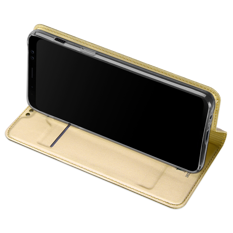 Husa Samsung Galaxy A8 2018 A530 Dux Ducis Flip Stand Book - Auriu