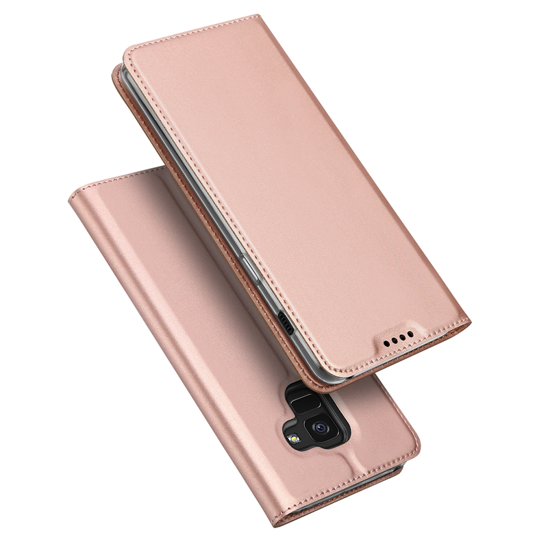 Husa Samsung Galaxy A8 2018 A530 Dux Ducis Flip Stand Book - Roz