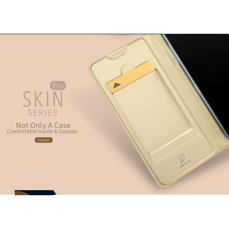 Husa Samsung Galaxy A8 2018 A530 Dux Ducis Flip Stand Book - Auriu