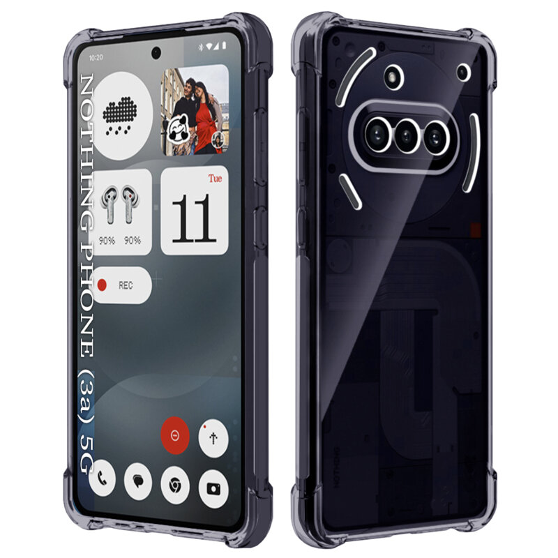 Husa Nothing Phone (3a) Techsuit Shockproof Clear Silicone, fumuriu