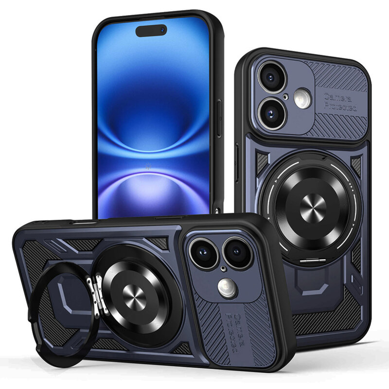 Husa iPhone 16 Plus Techsuit RuggedCam, albastru