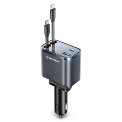 Incarcator auto bricheta cu cablu Type-C, Lightning Techsuit NanoVoltX, C1
