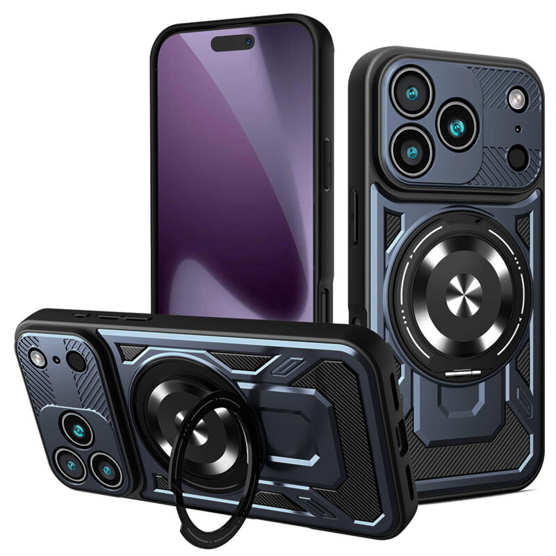 Husa iPhone 17 Pro Techsuit RuggedCam, albastru