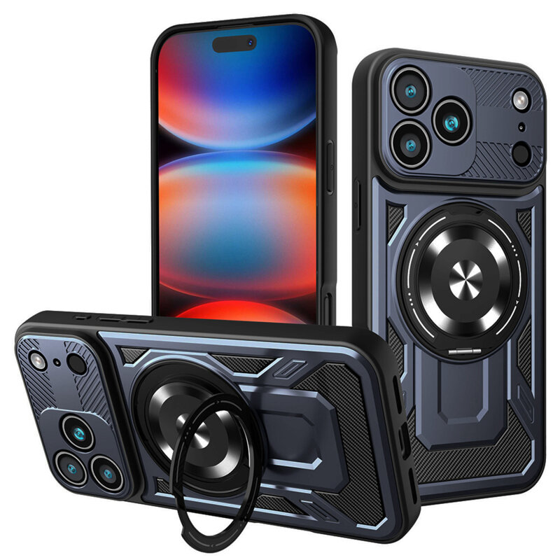 Husa iPhone 17 Pro Max Techsuit RuggedCam, albastru