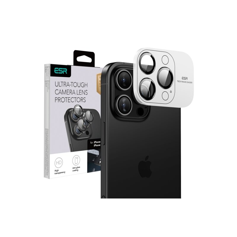 Folie sticla camera iPhone 17 Pro ESR Armorite Camera Lens Protectors, negru