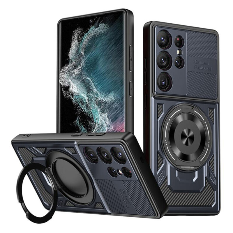 Husa Samsung Galaxy S22 Ultra 5G Techsuit RuggedCam, albastru