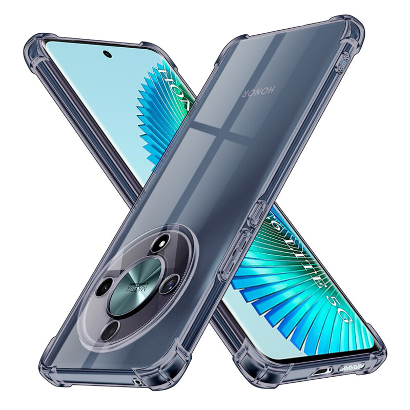 Husa Honor Magic6 Lite Techsuit Shockproof Clear Silicone, fumuriu
