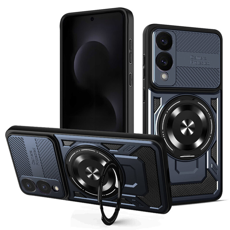 Husa Samsung Galaxy S25 Edge Techsuit RuggedCam, albastru