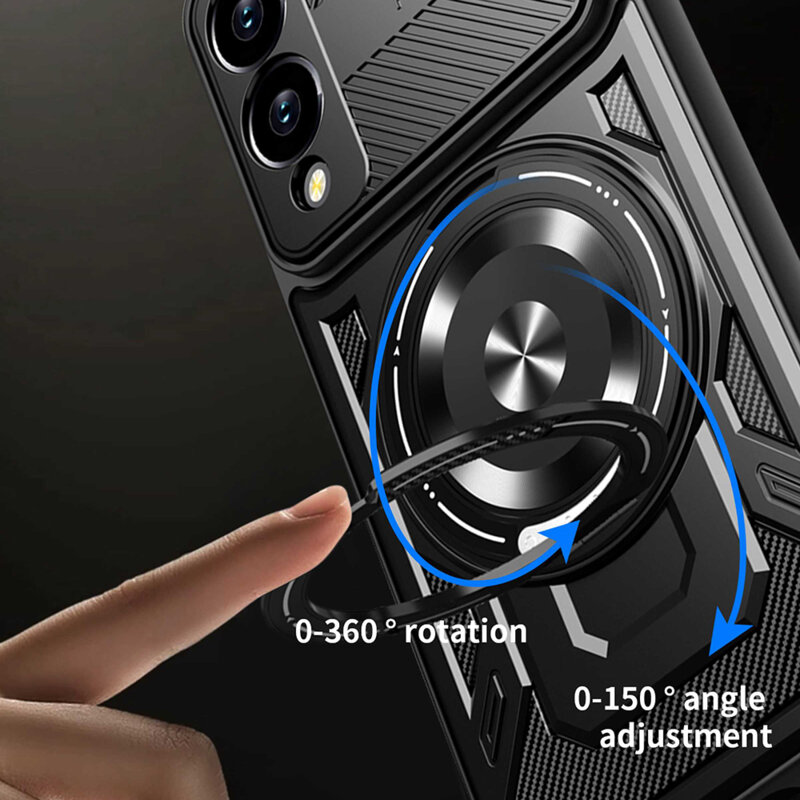 Husa Samsung Galaxy S25 Edge Techsuit RuggedCam, albastru