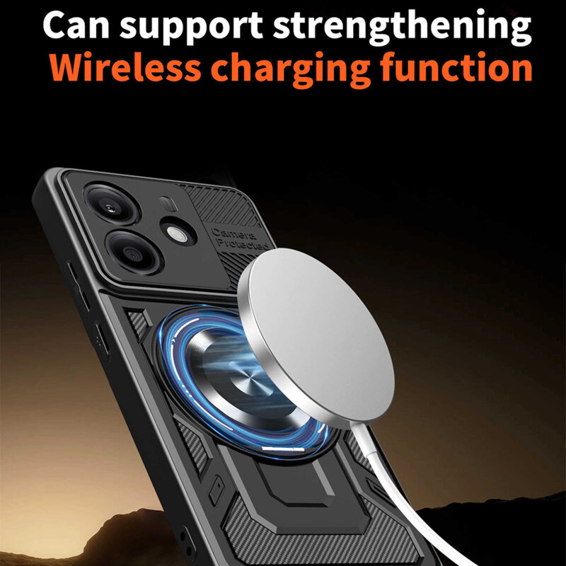 Husa Xiaomi Redmi Note 14 4G (Regional) Techsuit RuggedCam, albastru