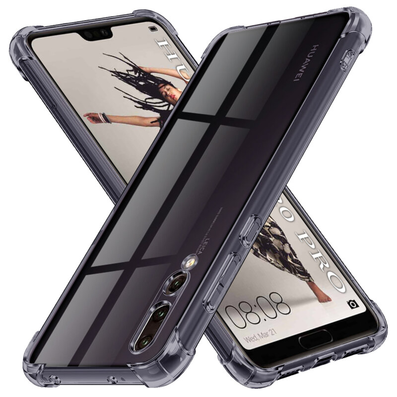 Husa Huawei P20 Pro Techsuit Shockproof Clear Silicone, fumuriu