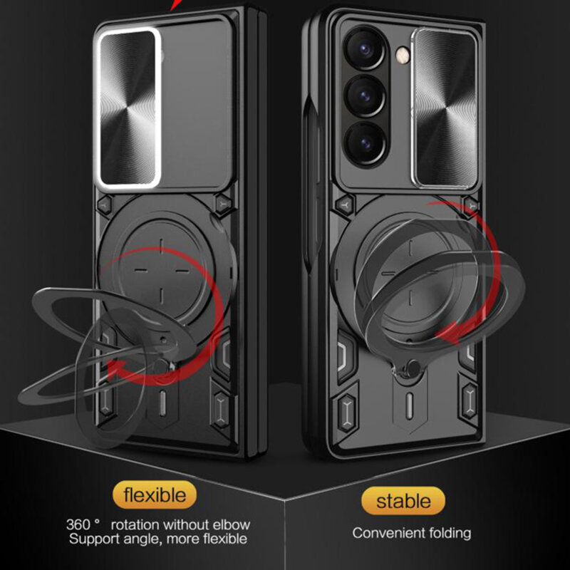 Husa Samsung Galaxy Z Fold7 Techsuit CamGuard Pro, roz auriu