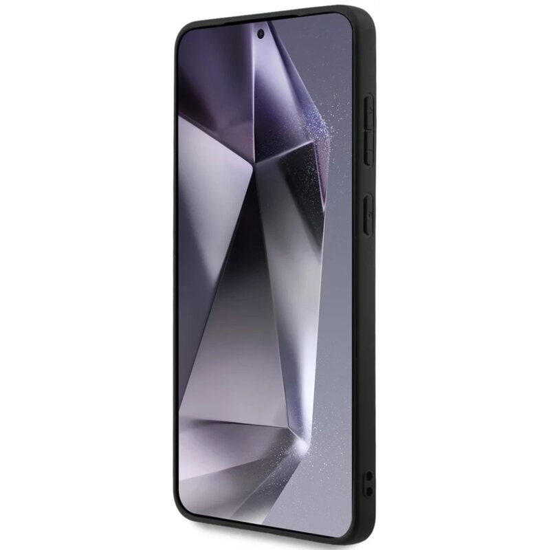 Husa Samsung Galaxy S25 Edge Guess 4G Ring Classic Logo MagSafe, negru, GUHMS25EG4GFRK