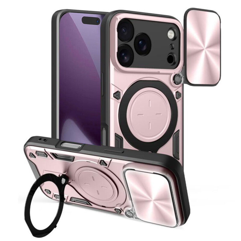 Husa iPhone 17 Pro Techsuit CamGuard Pro, roz auriu