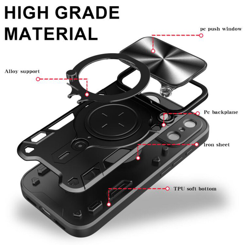 Husa iPhone 17 Pro Max Techsuit CamGuard Pro, roz auriu
