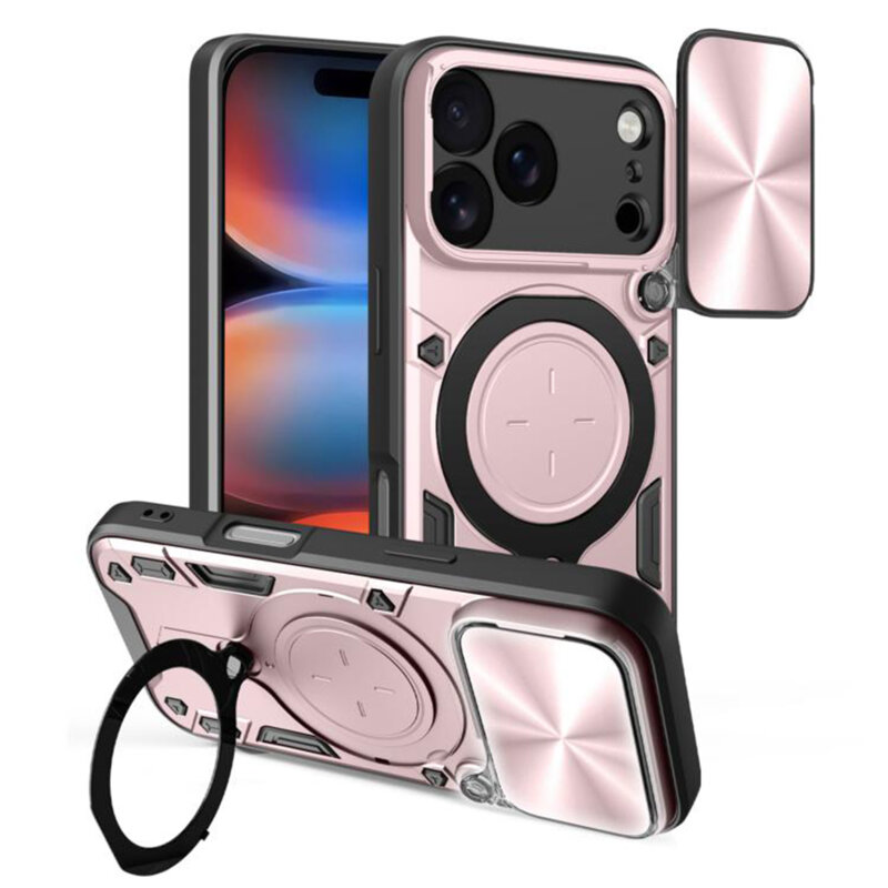 Husa iPhone 17 Pro Max Techsuit CamGuard Pro, roz auriu