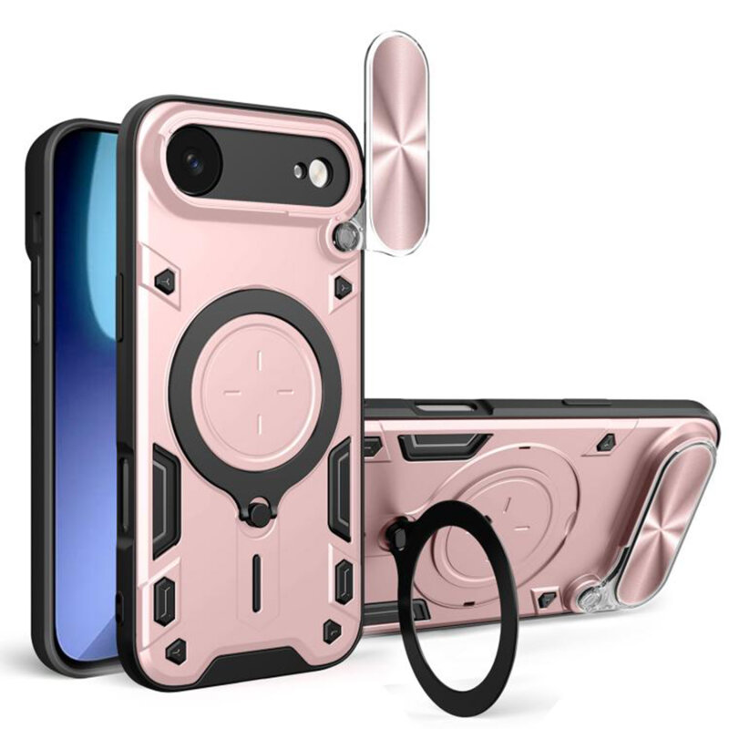 Husa iPhone 17 Air Techsuit CamGuard Pro, roz auriu