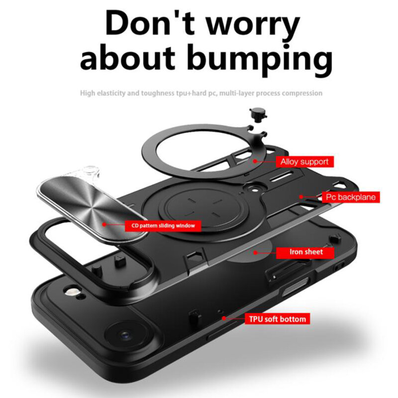Husa iPhone 17 Air Techsuit CamGuard Pro, roz auriu