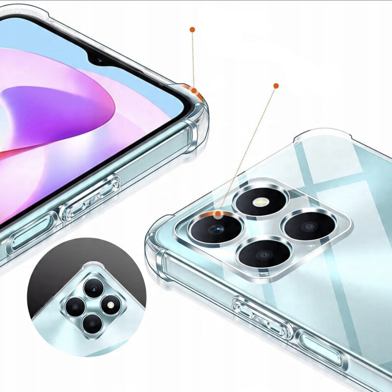 Husa Honor X6c Techsuit Shockproof Clear Silicone, transparenta