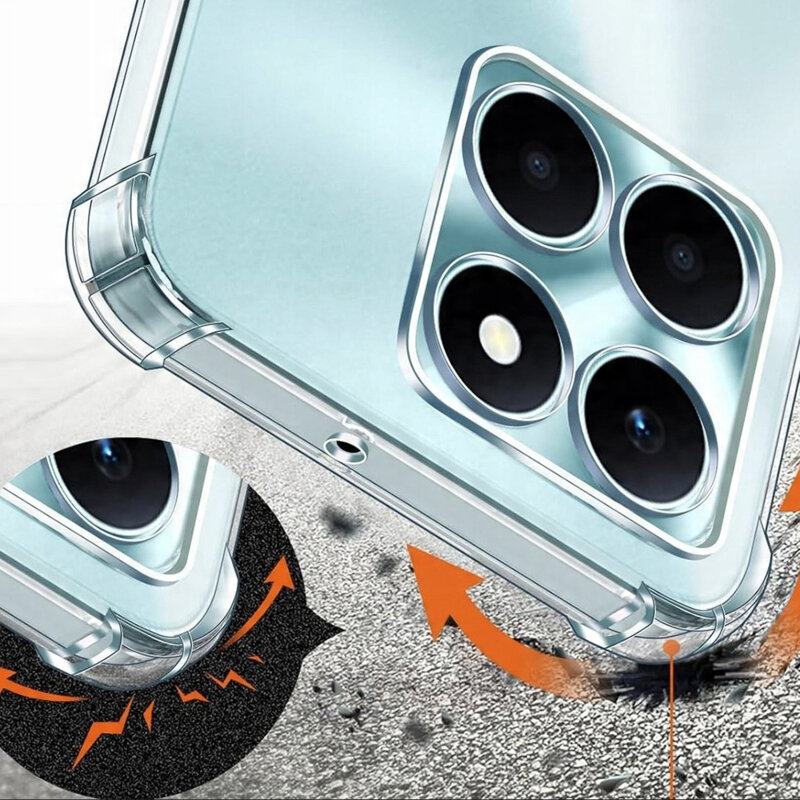 Husa Honor X6c Techsuit Shockproof Clear Silicone, transparenta